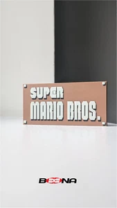 Nintendo's Vintage SUPER MARIO BROS. logo display Beena Studio - Picture 1 of 2