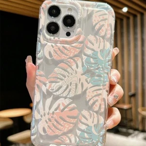 Transparent Colorful Fallen Leaves Phone Case For iPhone 15 Pro. - Picture 1 of 4