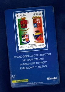 ITALIA 2002 TESSERA FILATELICA 51 "MILITARI ITALIANI IN MISSIONE DI PACE" - Picture 1 of 2