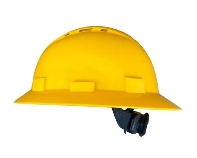 Sombrero duro amarillo de ala completa con suspensión Fas-trac Foto 1 de 3