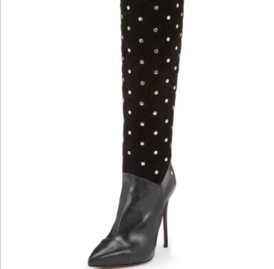 Cesare Paciotti tall combo stud boots, 37 NEW - Image 1 of 4