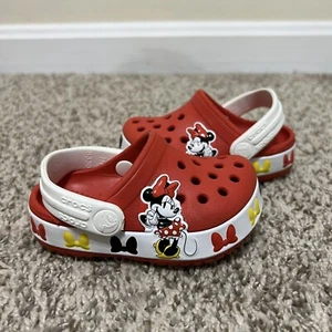CROCS Disney Minnie Mouse Fun Lab Classic Clog Toddler Baby Size C4 - Picture 1 of 10