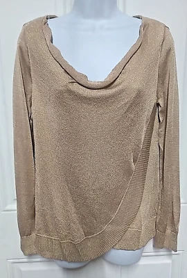 NUEVO I.N.C Suéter Ligero Metálico Dorado, Para Mujer Talla M  Foto 1 de 4