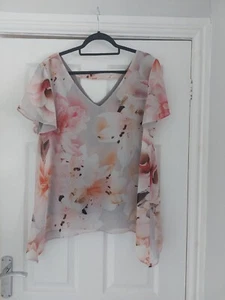 Wallis Floral Blouse Size Medium 40/42 Chest Preloved - Picture 1 of 11