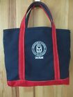 VTG LL BEAN BOAT TOTE CANVAS BAG BLUE RED TRIM LARGE YACHT 2003 EXCLUSIVE EUC