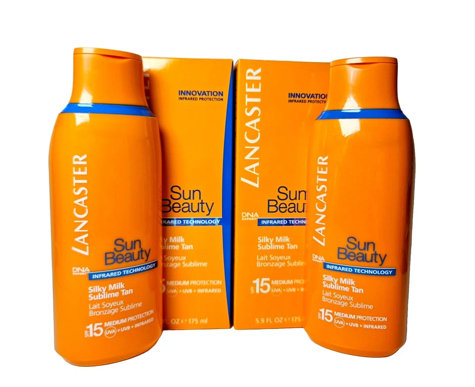 2x Lancaster Beauty Sun Beauty Silky Milk Suplime Tan Body SPF 15 - 2x 175 ml