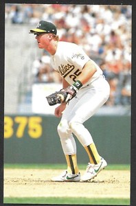 1989 BARRY COLLA Mark McGwire ATHLETICS UNSIGNED 3-1/2 x 5-1/2 PHOTO POSTCARD #4