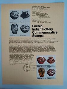 1977 US FDC,Pueblo Indian Pottery Stamps