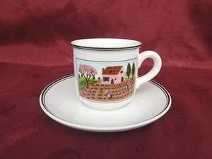 VILLEROY & BOCH NAIF Laplau CUP & SAUCER Rooster VINTAGE - Picture 1 of 6