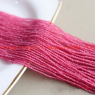 Wholesale 10 Strands 2MM Natural Tourmaline Gems Faceted Round Loose Beads 15" - Image 1 of 4