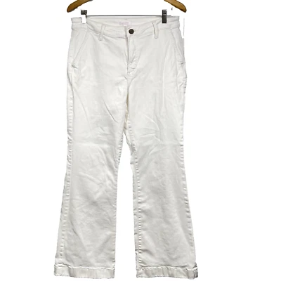 Lauren Conrad Flare High Rise Jeans Womens Sz 12 Ivory Color, Nautical Preppy - Image 1 of 4