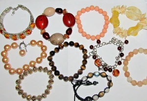 Huge choice yellow gold brown bracelets amber charm bead shell shamballa UK - Picture 1 of 62
