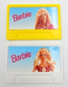 VINTAGE SET OF 2 BARBIE SUPER TALKING PHONE ANSWERING MACHINE TAPE CARTRIDGES - Picture 1 of 12