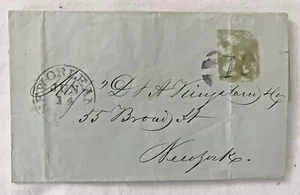 Briefmarkenloser Brief/Umschlag von 1848 von New Orleans nach 55 Broad St, New York - Bild 1 von 6
