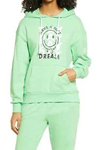 BP Oversized Hooded Sweatshirt Size Medium - Green Have a Nice Dream Graphic NWT - Picture 1 of 9