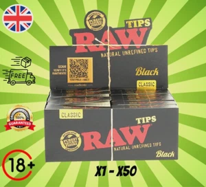 RAW BLACK FILTER TIPS / ROACH CARDS - Smoking Natural Unrefined - Fast Dispatch - Picture 1 of 2