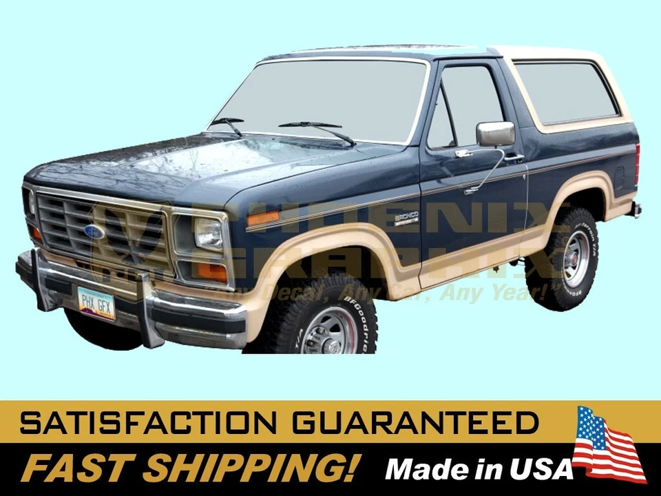 1984 1985 1986 年福特 F150 卡车/布朗科 Eddie Bauer(全尺寸)Over WheelWell 条纹 — 第 1/1 张图片