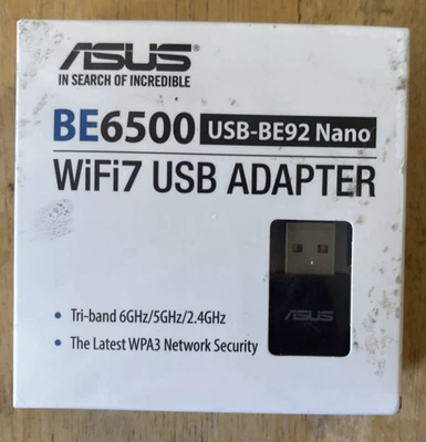 ASUS BE6500 Tri-band Wi-Fi 7 USB Network Adapter (USB-BE92 Nano)... FREE S&H! - Image 1 of 2
