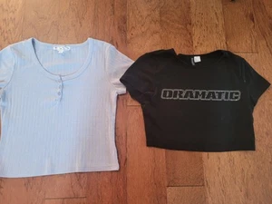girl's teens cute summer cotton crop tops size L - Picture 1 of 2