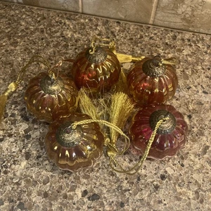 5 Midwest KUGEL Red Burgundy Glass 2” Dia. Christmas Ornaments Ribbed - Picture 1 of 7