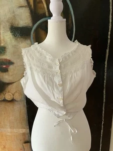 Antique Corset Cover - Edwardian Camisole - Edwardian Corset Cover S/M - Picture 1 of 6
