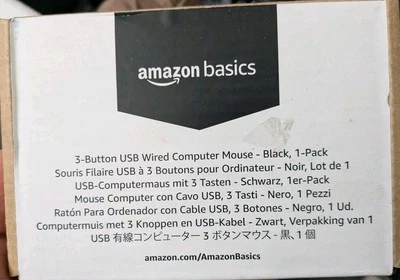 Usb Wired Mouse Amazon Basics New Unopened For Computer Laptop Boxed  - Image 1 of 4
