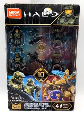 Mega Construx HALO Pro Builders UNSC MARINE DEFENSE 4 Figures 94 PCS NEW SEALED - Image 1 of 2