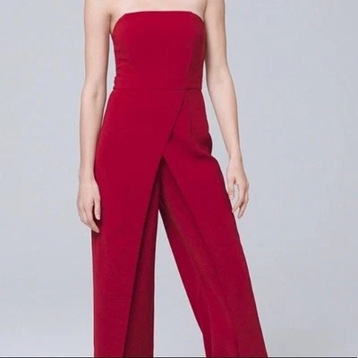 Белый дом черный рынок красный без бретелек праздник Рождество комбинезон размер 8 - Изображение 1 из 4