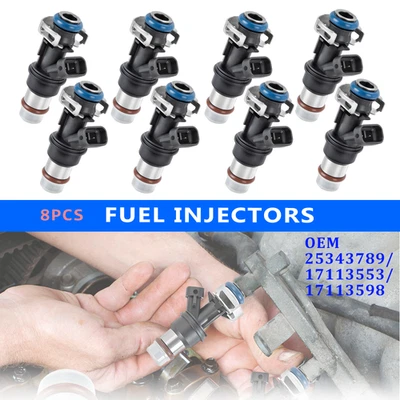 8Pcs GENUINE 17113553/25343789 Fuel Injectors For 1999-2006 GMC Sierra 1500 5.3L - Изображение 1 из 4