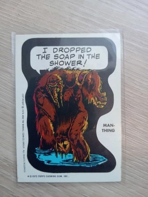 1975 Scanlens Comic Book Heroes Sticker TOPPS Marvel Card Man Thing Rare - Image 1 of 2