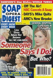 Soap Opera Digest Apr 27, 1999 SARAH BROWN-SAM BEHRENS-KERR SMITH-DAWSON'S CREEK - Picture 1 of 6