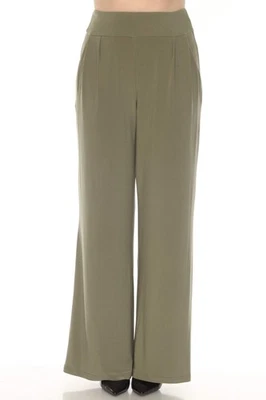 Joseph Ribkoff Cactus High Waist Pleated Wide Leg Pants 251030 - Image 1 of 4