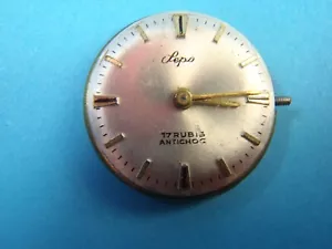 VINTAGE LEPO 21600 17 RUBIS ANTICHOC WATCH MOVEMENT 4 PARTS OR REPAIR - Picture 1 of 15