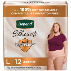 Depend Silhouette Women’s Incontinence & Postpartum Underwear for Bladder Leaks - Picture 1 of 10