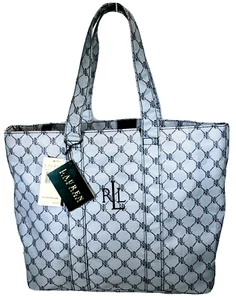 Bolso de Mano Abierto Ralph Lauren Jacquard de Colección en Negro/Plateado Nuevo con Etiquetas. - Imagen 1 de 7