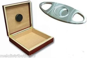 Humidor 20 ct finitura sigaro ciliegia con umidificatore taglia metallo spedizione prioritaria gratuita  - Foto 1 di 4