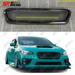 For SUBARU WRX STI 2015-2017 Gloss Black/Carbon Fiber Front Bumper Grille Cover - Picture 1 of 34