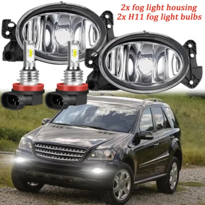 Front Fog Light Set For 2006-2011 Mercedes Benz ML350 2009-2011 C300 with Bulb - Image 1 of 4