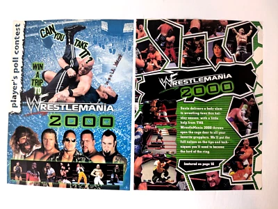 Lot of 1999 WrestleMania 2000 N64 2 Print Ads/Posters Video Game Art WWF WWE - Image 1 of 3