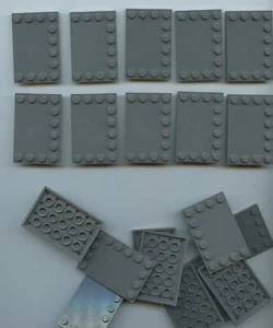 LEGO x 20 Dark Bluish Gray Tile, Modified 4 x 6 with Studs on Edges 6180 - Picture 1 of 1