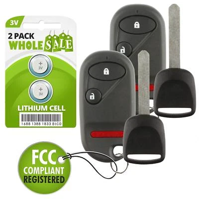 2 Replacement For 05 2005 Honda Element Car Key + Fob Foto 1 de 4
