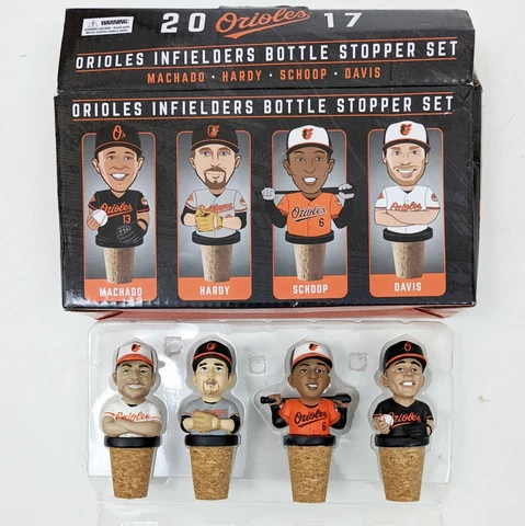 Baltimore Orioles MLB 2017 Bottle Stopper Set Machado Hardy Schoop Davis Wine Cover