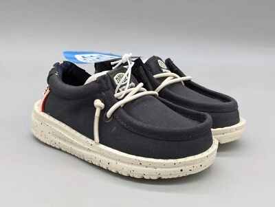 Zapatos deportivos mocasines Hey Dude Wally Americana para niños pequeños talla 7 negros 41171-4MQ Foto 1 de 4