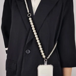 Crossbody Pearl Bead Phone Chain For Iphone Samsung Xiaomi Huawei Phone Pendant - Zdjęcie 1 z 6