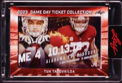 Tua Tagovailoa Alabama 2018 Missouri 2023 Leaf Game Day Ticket Collection TC-39 - Image 1 of 2