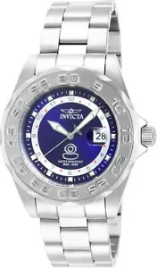 Invicta 15336 silberfarben 45 mm Grand Diver Datum blaues Zifferblatt Armband Herrenuhr - Bild 1 von 4