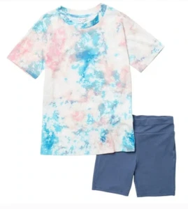Love Fire Set T-shirt & Bike Shorts Tie Dye Girls Sz XL NWT N144 - Picture 1 of 2