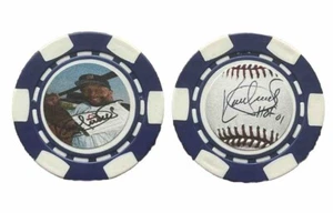 KIRBY PUCKETT - MINNESOTA TWINS BASEBALL HOF  *SIGNED* POKER CHIP GOLF BALL MARK - Picture 1 of 1
