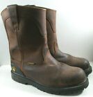 Wolverine Mens Boots Steel Toe Brown Leather Size 11 Waterproof Safety Work OSHA