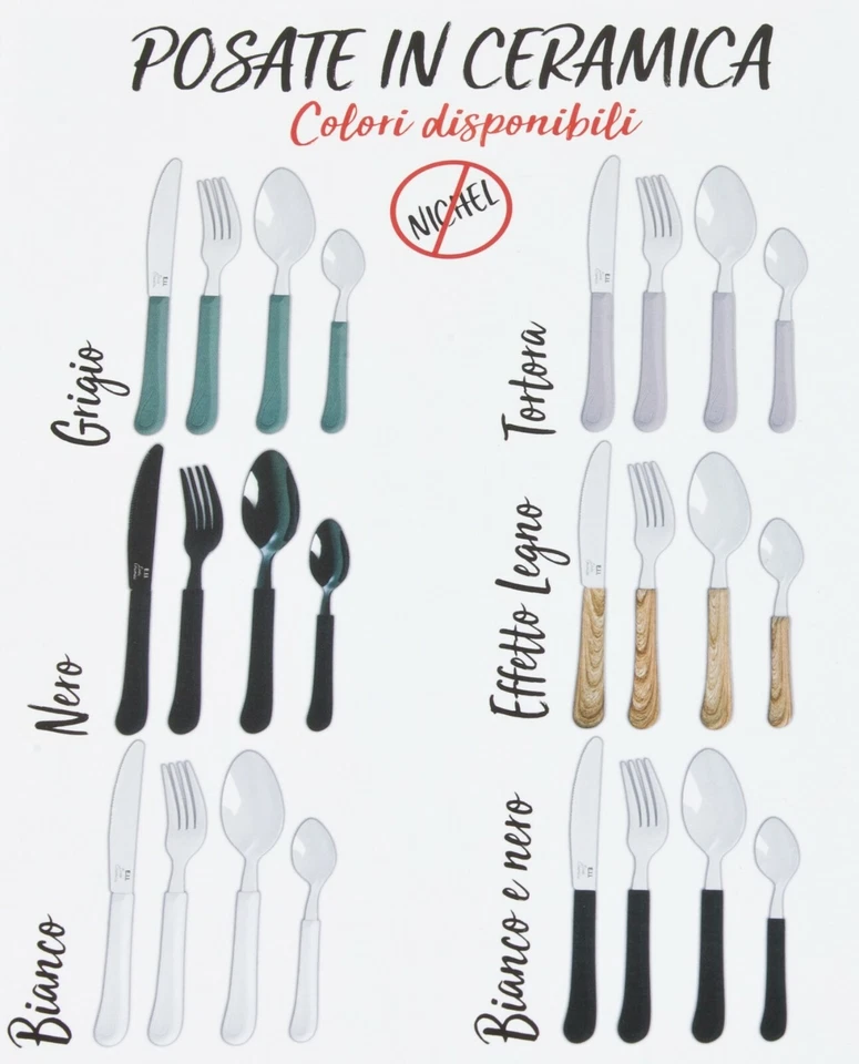 SET POSATERIE 4 PZ IN CERAMICA ANALLERGICHE - Immagine 1 di 4
